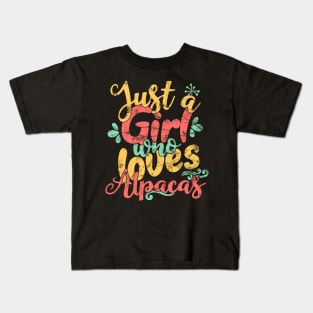 Just A Girl Who Loves Alpacas Gift product Kids T-Shirt